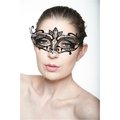 Perfectpretend Regal Black Floral Laser Cut Masquerade Mask with Clear Rhinestones One Size PE655809